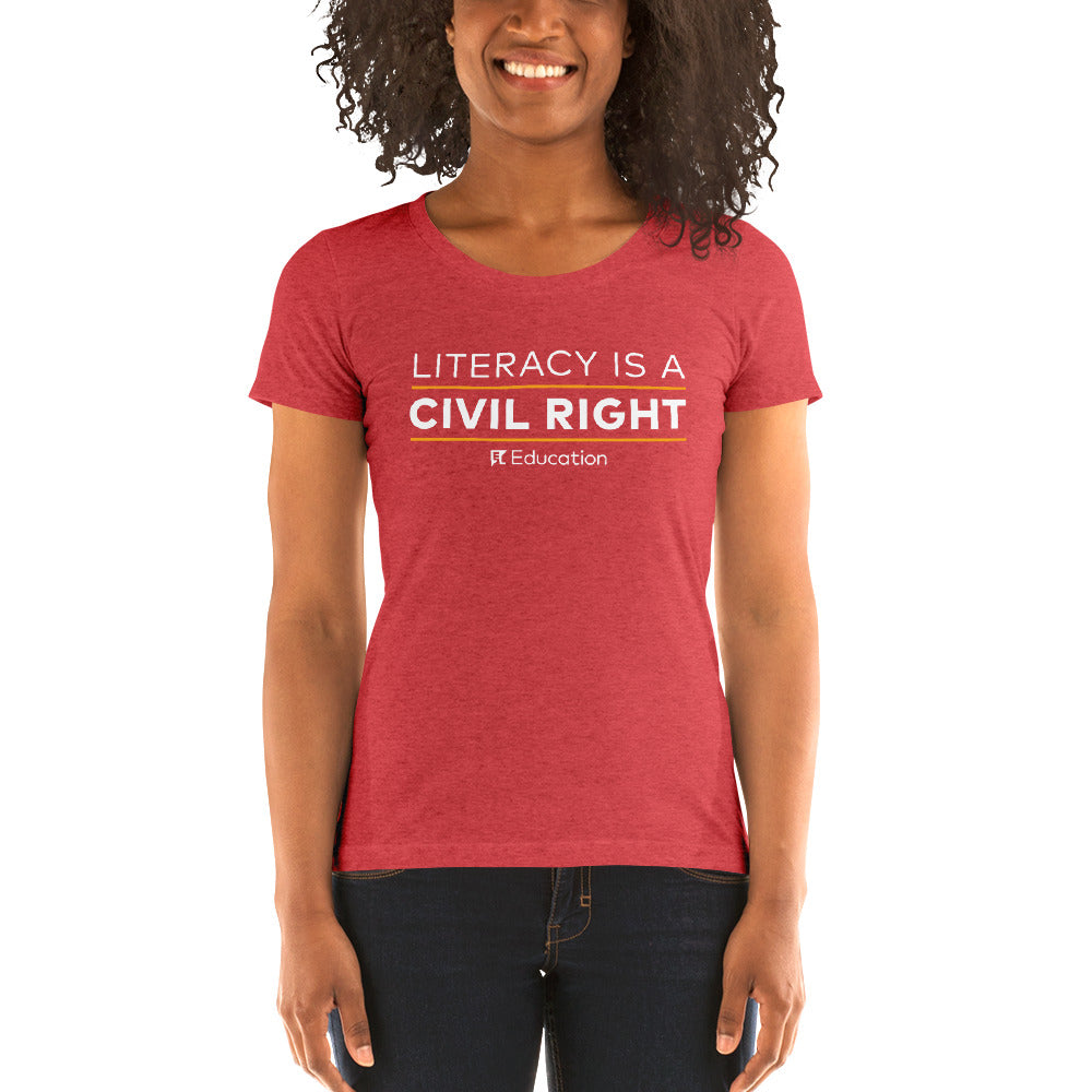Literacy Is A Civil Right - Fitted T-Shirt